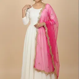 TASHVIKA'S Embroidered Dupatta with Mirror Work-picture-12