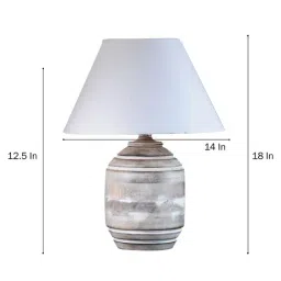 Kapoor Lamp Shades Distress White Wood Bradbury Carved Table Lamp image 4