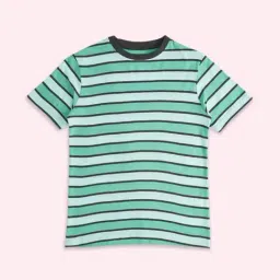 Pantaloons Junior Mint Green Cotton Striped T-Shirt-picture-20