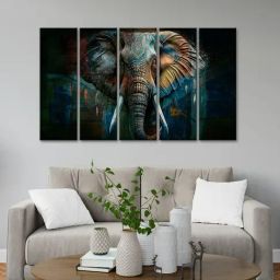 999Store Printed Blue MDF 5 Panels Wall Art-picture-30