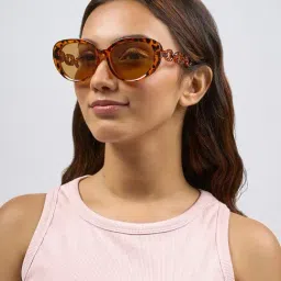 Joker & WItch Brown UV Protection Cat Eye Sunglasses for Women-picture-11