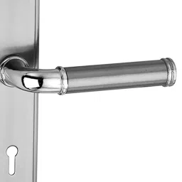 DiSS 203.2 mm (8 Inch) Brass and Iron SS Finish Door Handle Set With Lock image 3