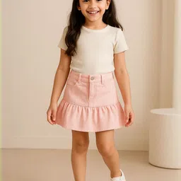TALES & STORIES Women Pure Cotton A-line Flared Hem Above Knee Skirts-picture-39
