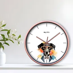 OLIVE TREE Copper-Toned & White Printed Contemporary Wall Clock image 5