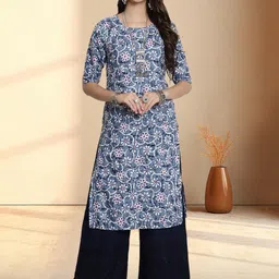 HERE&NOW Women Ethnic Motifs Printed Crepe Kurta image 5