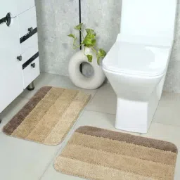 Saral Home Beige Polyester Bathmats Set of 2-picture-14