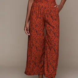 Roadster Women Printed Loose Fit High-Rise Trousers-image-66