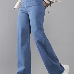 DOLCE CRUDO Women Wide Leg High-Rise Jeans-image-88