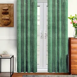 Myntra Elegant Homes Green 2 Pieces Velvet Regular Long Door Curtain-image-84