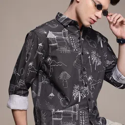 WROGN Opaque Conversational Printed Pure Cotton Casual Shirt-picture-10