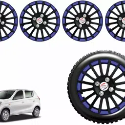 Auto Pearl CBB01 R12 304.8 mm (12 Inch) Press Type Wheel Hubcap with Retention Ring Glossy Black Blue Wheel Cover for Maruti 800 (Set of 4)-picture-35