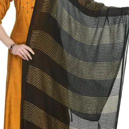 A R SILK DUPATTA HUB Woven Design Leheriya Dupatta with Zari image 4