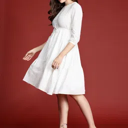 all about you Pure Cotton Cinched Waist A-Line Dress image 3