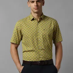 Allen Solly Yellow Cotton Slim Fit Printed Shirt-image-43