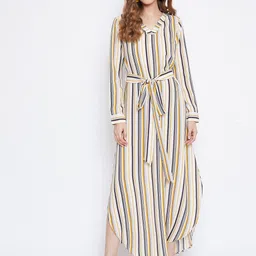 Berrylush Women Multicoloured Striped Maxi Dress-image-24