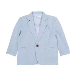 Mee Mee Kids Blue Cotton Comfort Fit Full Sleeves Blazer-image-8