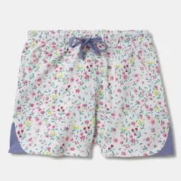 United Colors of Benetton Kids Off-White Cotton Floral Print Shorts-picture-22