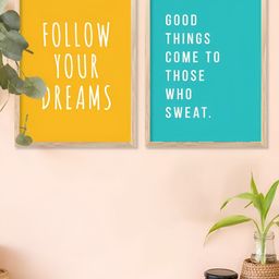 Kotart Brown & Pink 2 Pieces Typography Wooden Wall Arts-picture-47