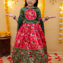BownBee Girls Ready to Wear Lehenga & Blouse With Dupatta-picture-10