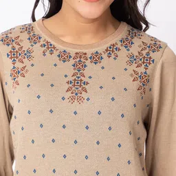 KEIKO Geometric Woven Design Acrylic Kurta image 2