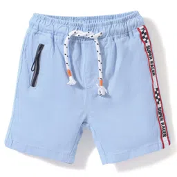 Babyhug Cotton Knee Length Shorts Solid Color - Blue-picture-10