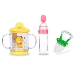 Chinmay Kids Straw Feeding Sipper Anti Spill for Kids Fruit Feeder And Soother - Made of Food-Grade Material, 100% free of BPA  (Yellow-Pink-Green)-picture-23