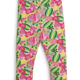 JusCubs Cotton Lycra Watermelon Printed Leggings - Multi Colour-image-86