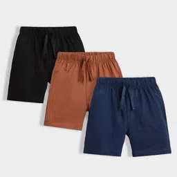 Orange Sugar 100% Cotton Knit Pack Of 3 Solid Shorts - Multi Colour-picture-11