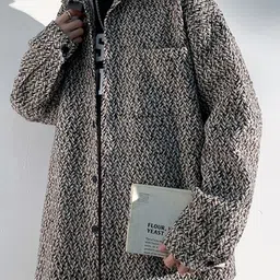 HERE&NOW Men Spread Collar Self Design Casual Tailored Jacket image 4