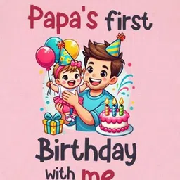 Arvesa Papa First Birthday With Me Printed Bodysuit image 3