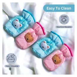 VOIDROP Chikankari Cute Stretchable Baby Feeding Bottle Cover with Easy to Hold Strap Feeding Bottle Cover Suitable for 250-300ML Pack of 4 (Multicolor) image 3