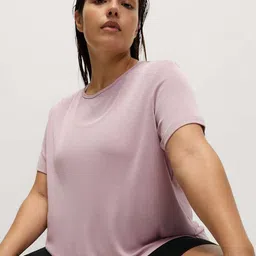 Marks & Spencer Women Solid Round Neck Boxy T-shirt-picture-20