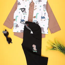 V-Mart Boys Printed Shirt with Trousers-image-0