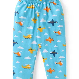 Babyhug Cotton Knit Full Sleeves Night Suit with Dino Print - Black image 4