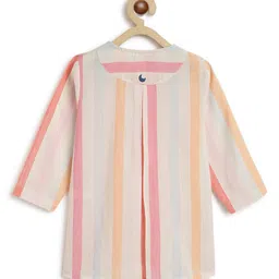 Tiber Taber 100% Cotton Woven Full Sleeves Striped Kurta & Pyjamas Set - Multi Colour image 5