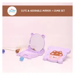 THE LITTLE LOOKERS Comb and Mirror Set with Soft Bristles and Rounded Tips for Baby's Sensitive Skin/Hair Care | Grooming Accessories | Comb Set for Newborns/Babies/Kids/Toddlers (Round-Purple) image 5