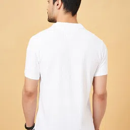 BYFORD by Pantaloons Men Solid Polo Collar Cotton Slim Fit T-Shirt image 4