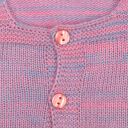 MeeMee Kids Pink & Blue Striped Cardigan with Booties & Cap image 5