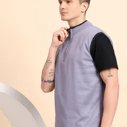 GLITO X Men Solid Mock Collar Pullover Sweatshirt image 3