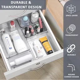 Kuber Industries Transparent 4 Pieces Makeup Organisers image 5