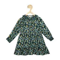 Peter England Kids Dark Green Floral Print Full Sleeves Dress-picture-39