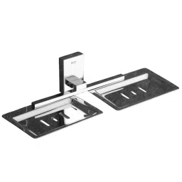 Dlii Double Soap Dish Stainless Steel Silver Chrome Finish Wall Mounted for Bathrooms, Sq - 006-picture-48