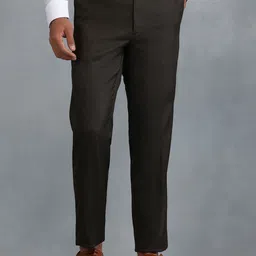 Greenfibre Men Solid Slim Fit Formal Trousers-picture-23