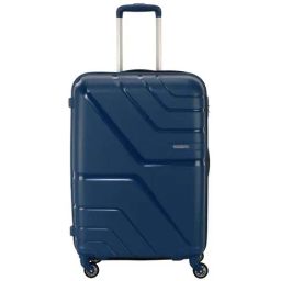 American Tourister Marine Blue Textured Hard Medium Trolley Bag - 70.5 cm-image-91