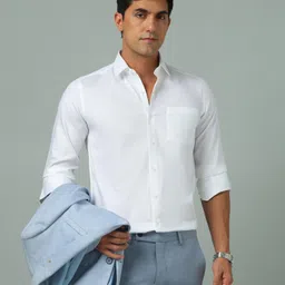 Arrow Men Slim Fit Spread Collar Solid Cotton Formal Shirt-image-93
