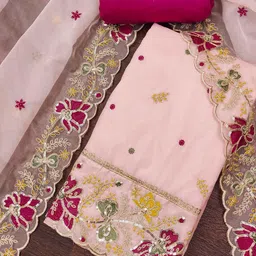 DIVASTRI Embroidered Organza Unstitched Dress Material-image-99