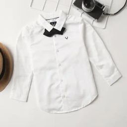 Allen Solly Junior White Solid Shirt with Bow-picture-41