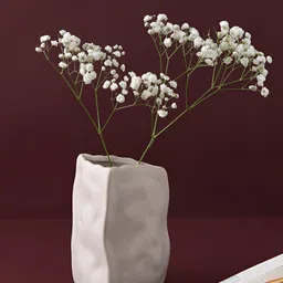 Aura White Wrinkled Ceramic Vase-picture-22