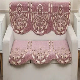 Fashion Throw Pink Printed Jacquard 2 Piece Sofa Cover image 1