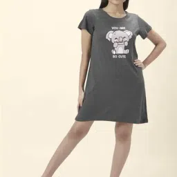 Dreamz by Pantaloons Grey Cotton Printed Sleep Tee-image-44